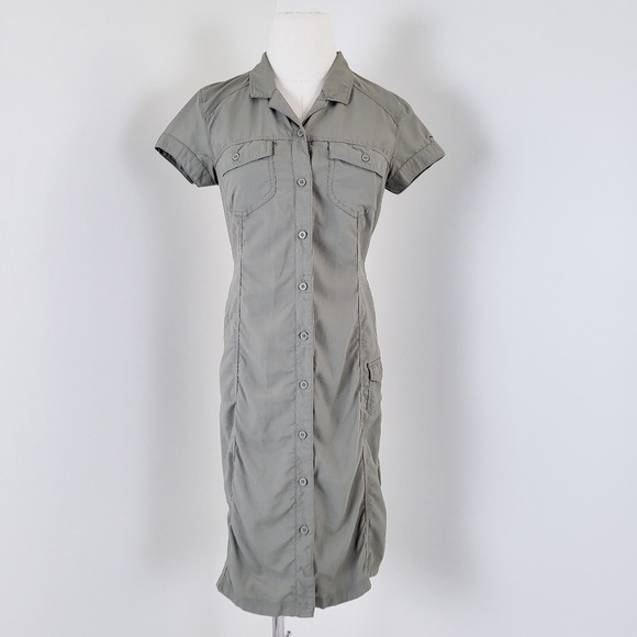Columbia packable dress asymmetrical pockets mini titanium sportwear button down - Picture 7 of 16